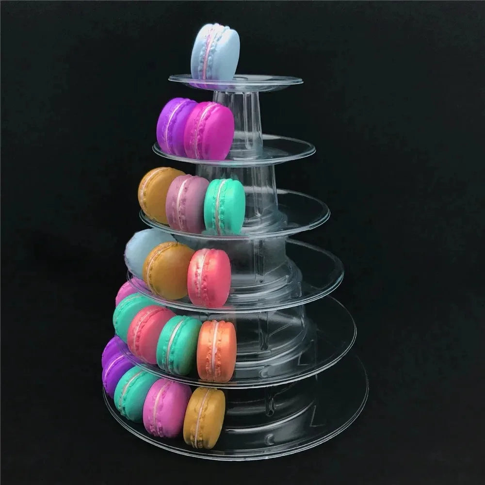 Présentoir Macarons Pyramide 6 Étages Mariage