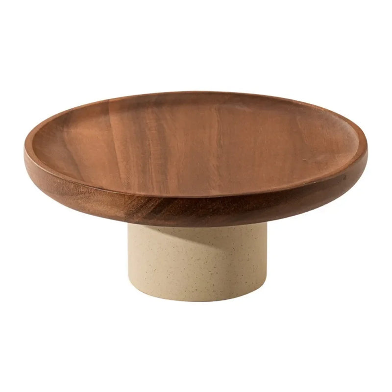 Soporte de exhibición alto vintage con patas, soporte redondo elevado, plato de frutas con patas altas, soporte decorativo de madera para pasteles, exhibición para fiestas