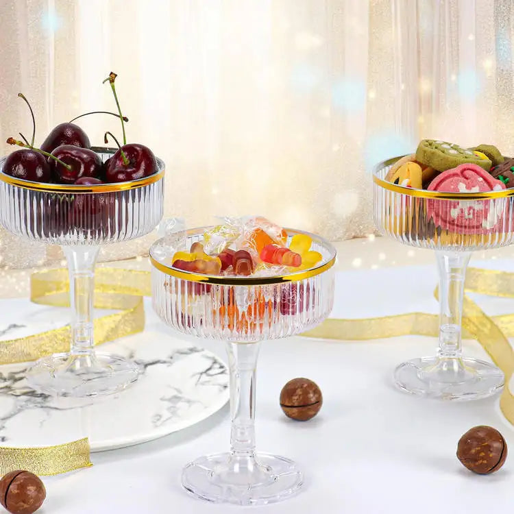 Torre de champán de plástico de 4-6 niveles, copas de acrílico transparente de 7 oz para champán, flautas y martinis para bodas, fiestas y despedidas de soltera
