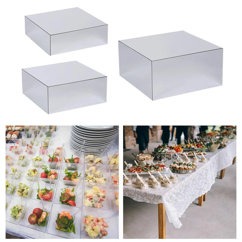 Présentoir Buffet Cube Miroir Riser