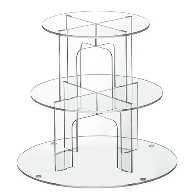Soporte redondo de acrílico para pasteles de 3/4/5/6 niveles, expositor transparente para cupcakes y postres, soporte decorativo para fiestas de cumpleaños, bodas y Navidad