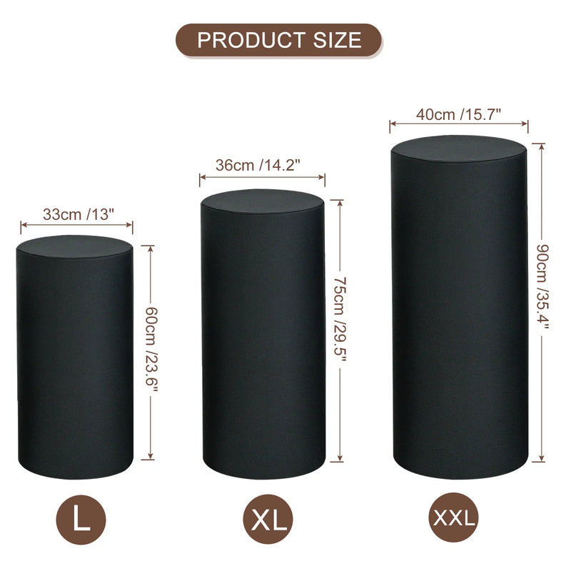 Funda elástica para pedestal de 3/5 piezas, cubierta para cilindro, funda de licra para soporte de cilindro para decoración de cumpleaños y bodas
