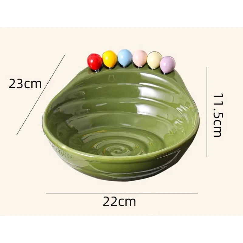 1 ud. Frutero de cerámica para mesa de salón, adorno decorativo, bandeja para aperitivos de alta gama, cesta de almacenamiento para el hogar, artículos para el hogar