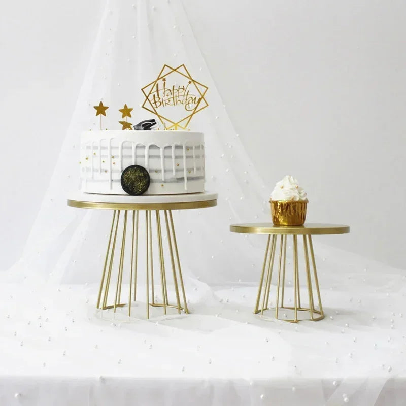 Présentoir Gâteau Métal Doré Événement