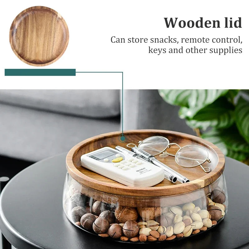 Caja de almacenamiento de frutos secos estilo decoración europea para el hogar, bandeja de frutas, decoraciones para el hogar, utensilio de cocina, regalos navideños, cuenco de cristal