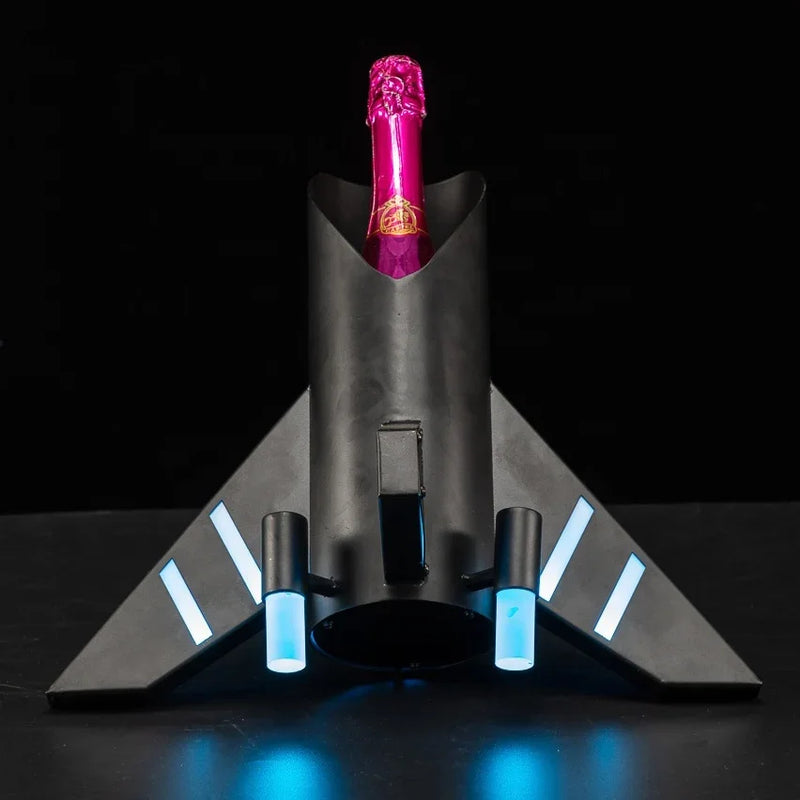 Présentoir Bouteille Fusée LED Rechargeable