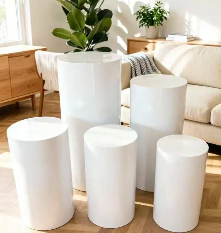 Présentoir Piédestal Blanc Mariage Événement