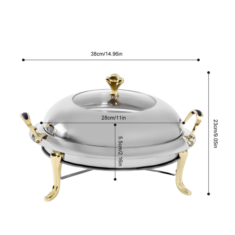 Chauffe-Plat Rond Inox 28 cm avec Couvercle