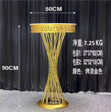Colonne Cylindre Métal Doré Mariage