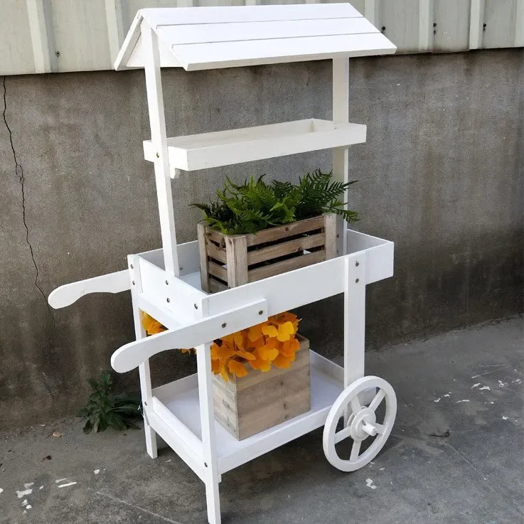Présentoir Buffet Bois Rustique Chariot Boutique