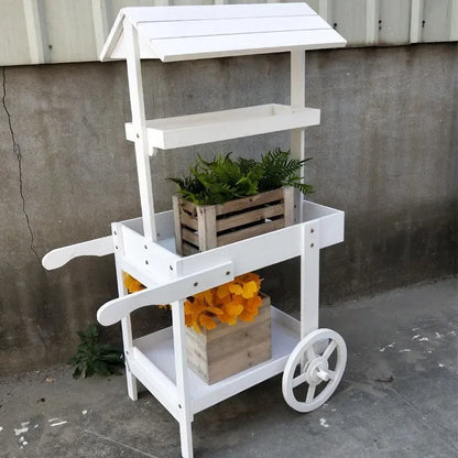 Présentoir Buffet Bois Rustique Chariot Boutique