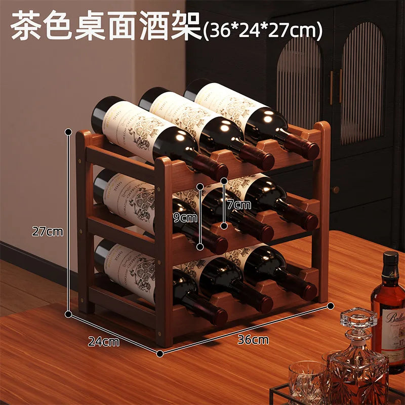 Botellero de vino de lujo para mesa, soporte para botellas de vino, organizador de almacenamiento para el hogar, cocina, barra, encimera, expositor de vino
