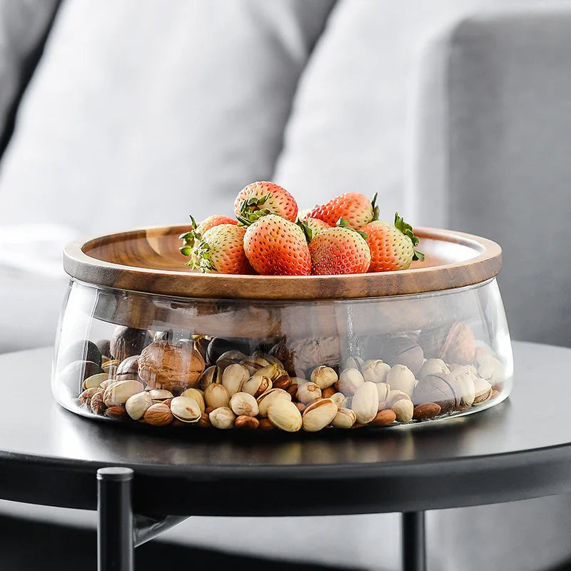 Caja de almacenamiento de frutos secos estilo decoración europea para el hogar, bandeja de frutas, decoraciones para el hogar, utensilio de cocina, regalos navideños, cuenco de cristal