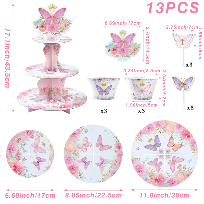 Présentoir Cupcake Papillon Violet