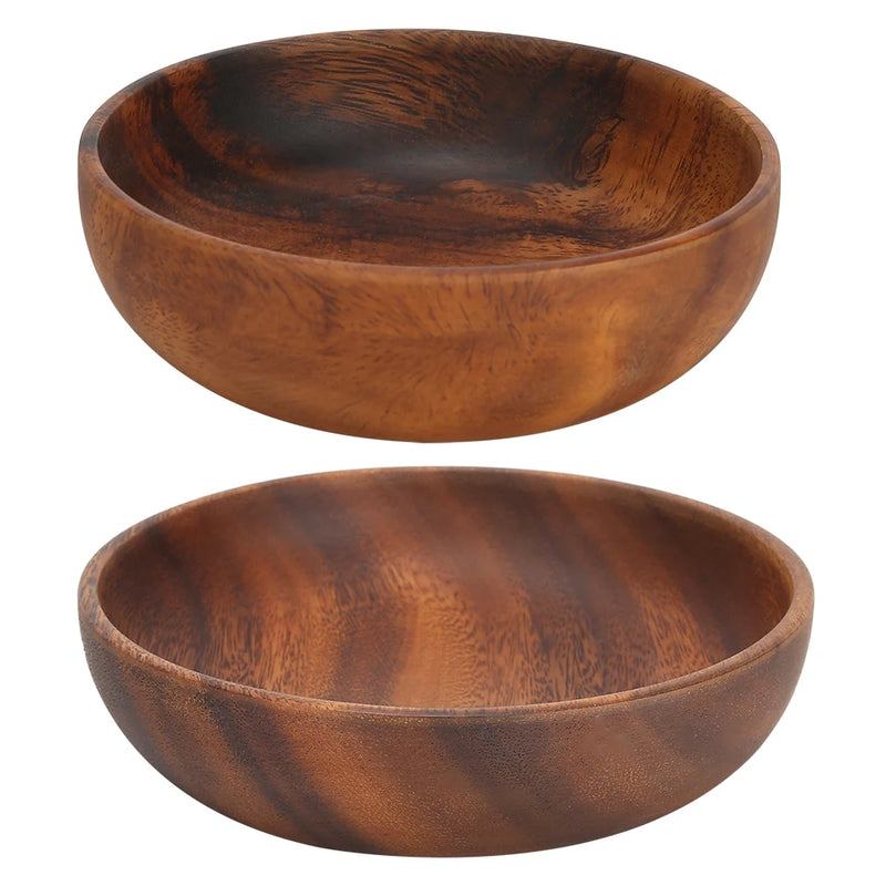 Cuencos de madera para servir, plato de aperitivos de madera, frutero, ensaladera, cuenco para sopa, cuenco de madera para sopa, accesorios de cocina para el hogar y cafeterías