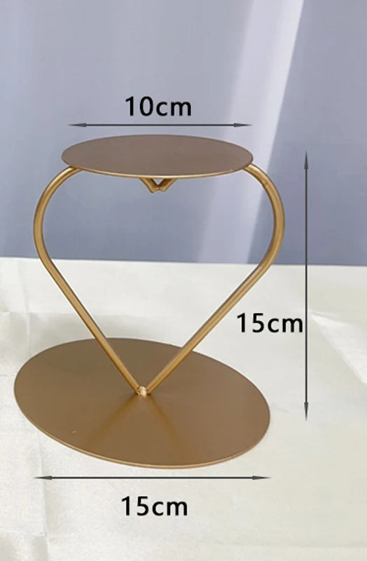 Présentoir Gâteau Métal Doré Mariage Étagé