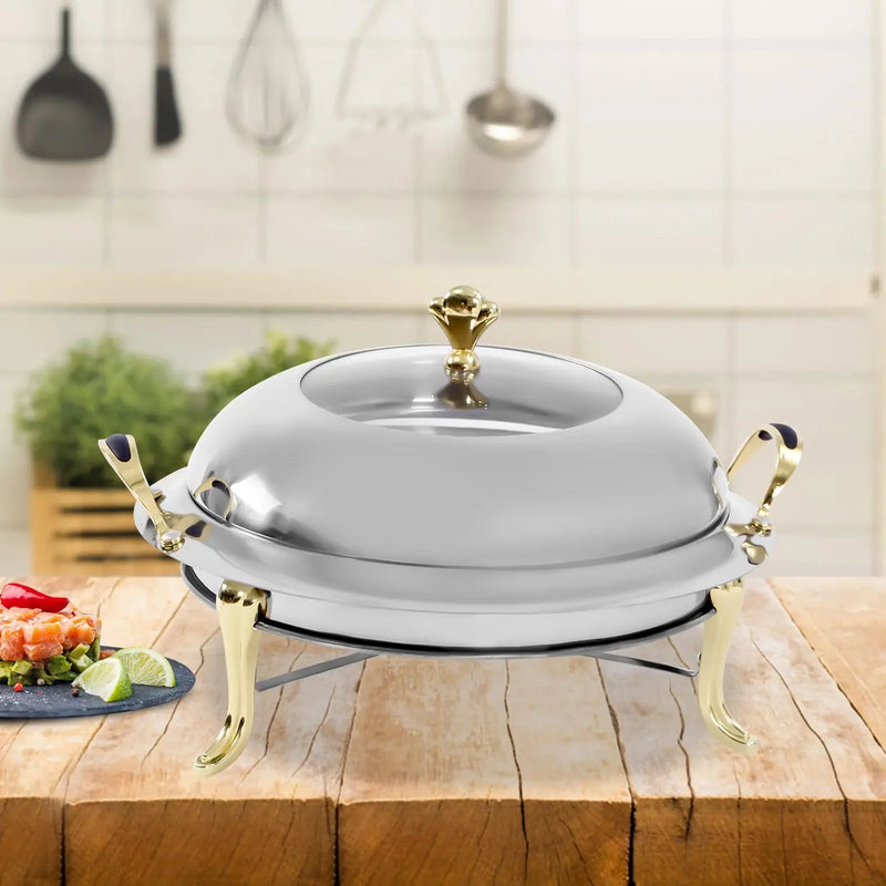 Chauffe-Plat Rond Inox 28 cm avec Couvercle