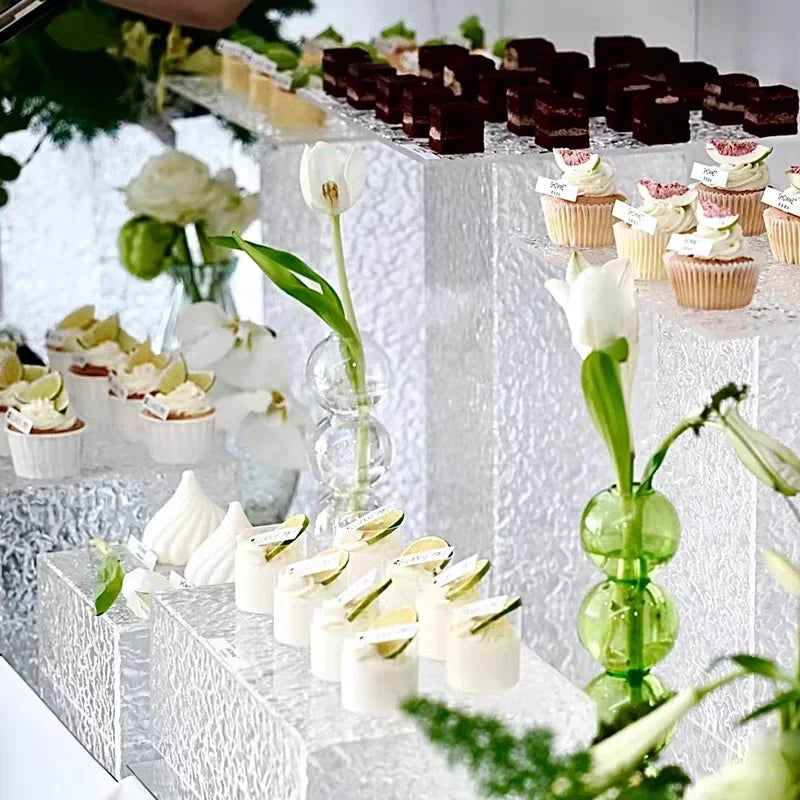Présentoir Buffet Acrylique Ondulé Set 8 Pièces – élément déco fête prénatale