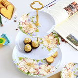 Présentoir Gâteau Porcelaine Floral