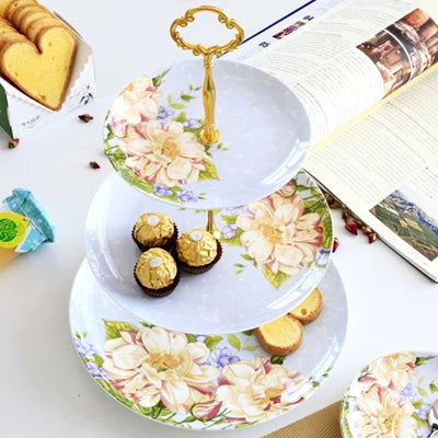 Présentoir Gâteau Porcelaine Floral