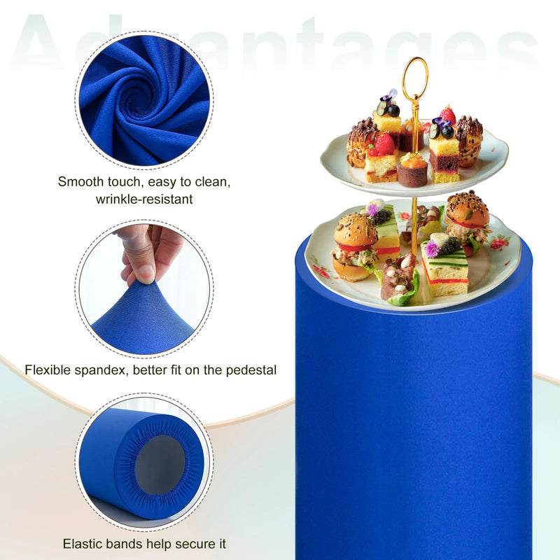 Funda elástica para pedestal de 3/5 piezas, cubierta para cilindro, funda de licra para soporte de cilindro para decoración de cumpleaños y bodas