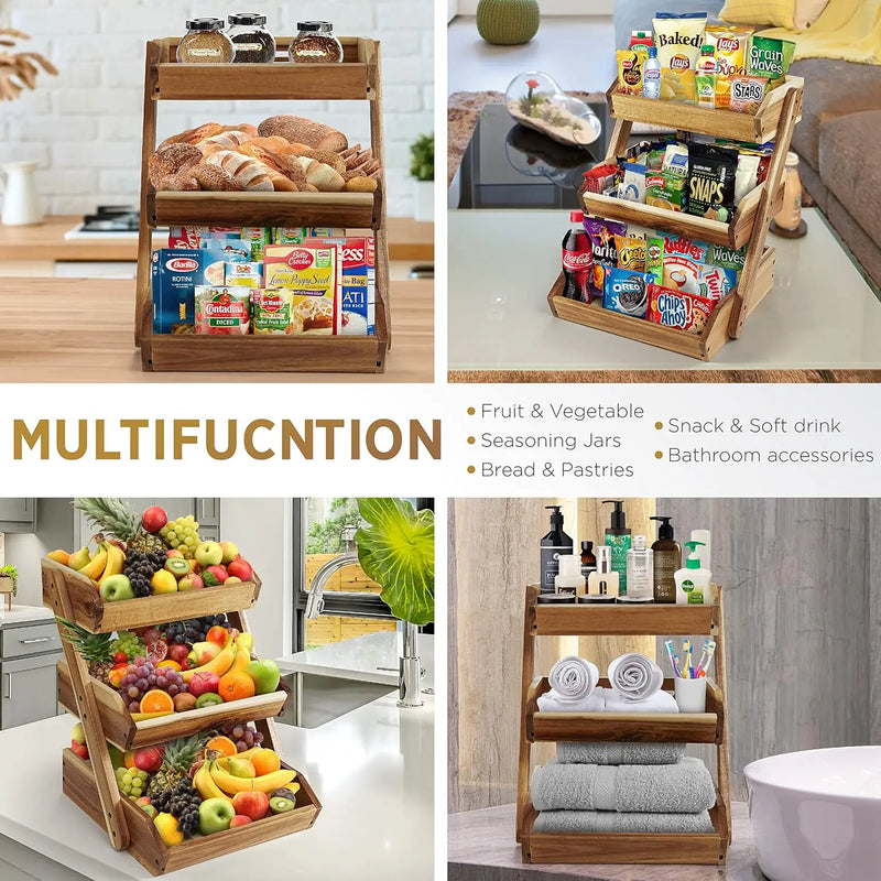 Présentoir Buffet à Étages Fruits 3 Niveaux