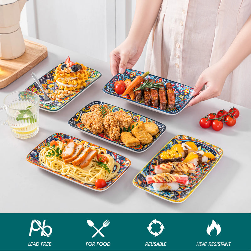 Assiettes Porcelaine Rectangulaires Service Buffet