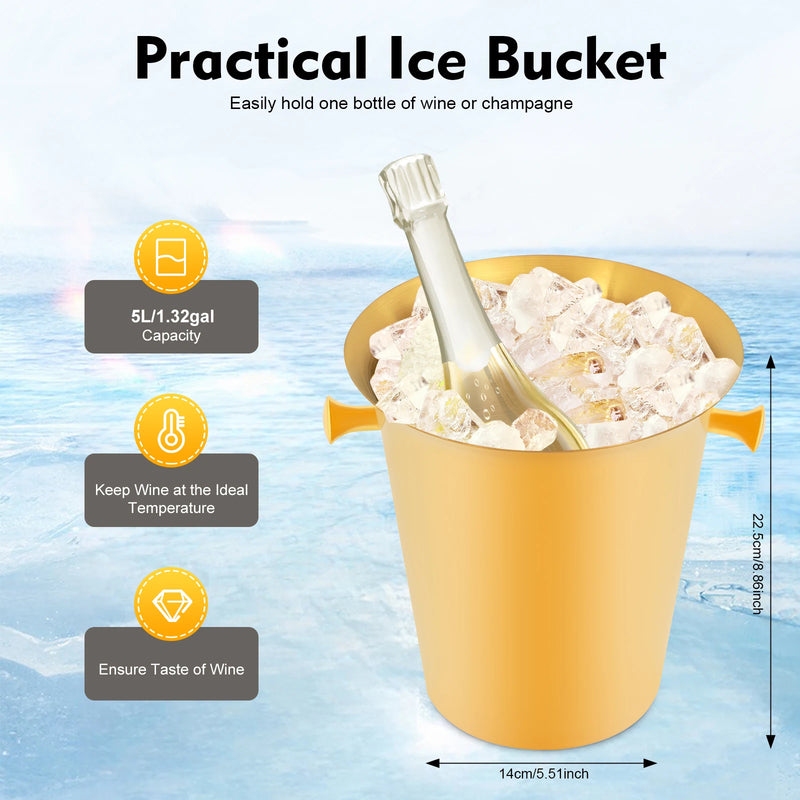 Seau à Glace Doré sur Pied