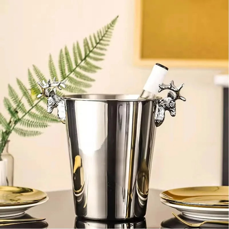 Seau Champagne Rétro Tête de Cerf