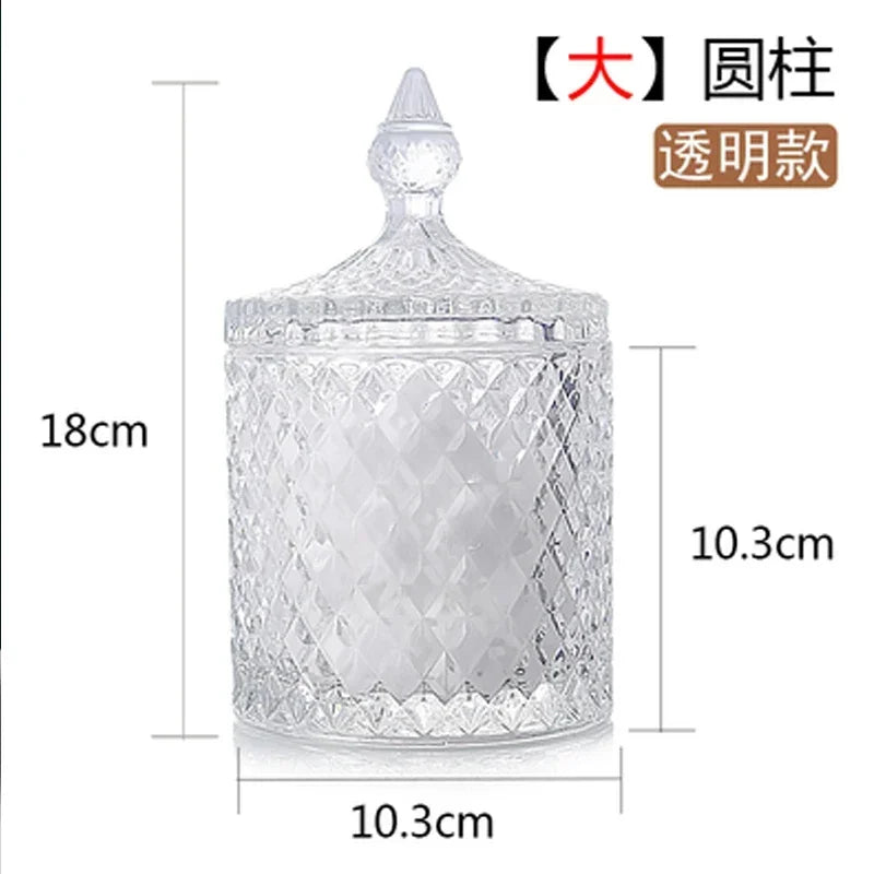 Copa de cristal para dulces, estilo europeo creativo con tapa, tarro para dulces, bandeja, cubo para dulces, tarro de almacenamiento, decoración creativa para sala de estar