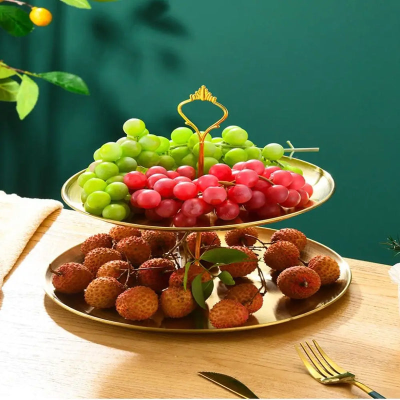 Soporte de acero inoxidable para pasteles de restaurante, expositor de postres desmontable, plato de frutas dorado y plateado, bandeja para aperitivos y dulces