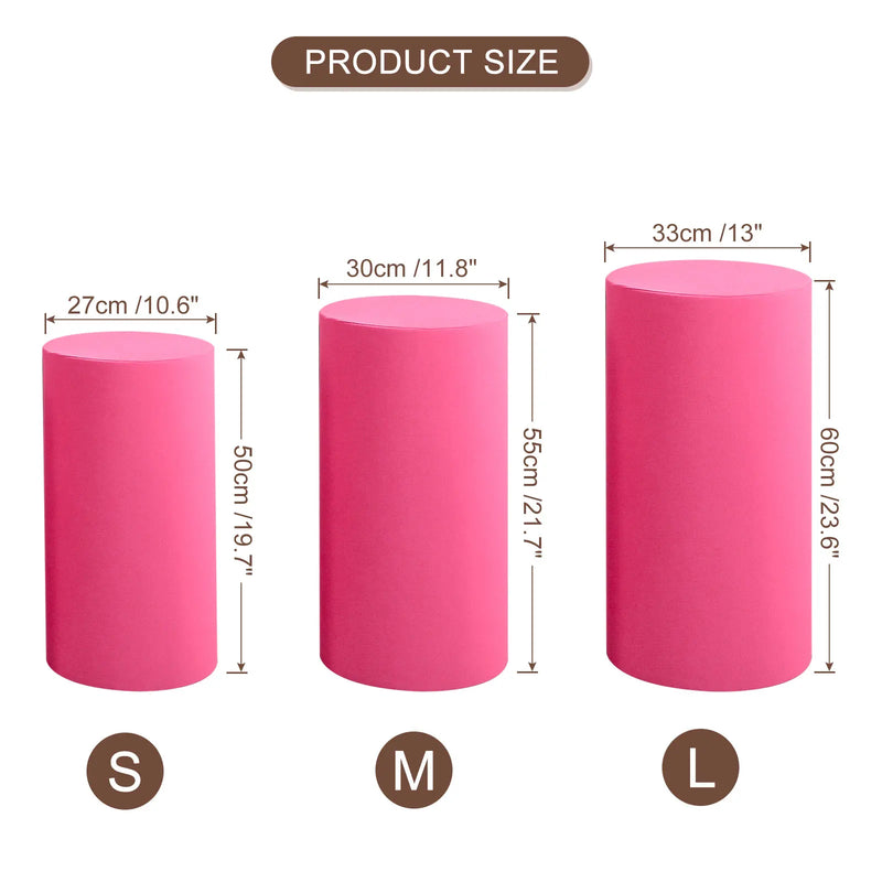 Funda elástica para pedestal de 3/5 piezas, cubierta para cilindro, funda de licra para soporte de cilindro para decoración de cumpleaños y bodas