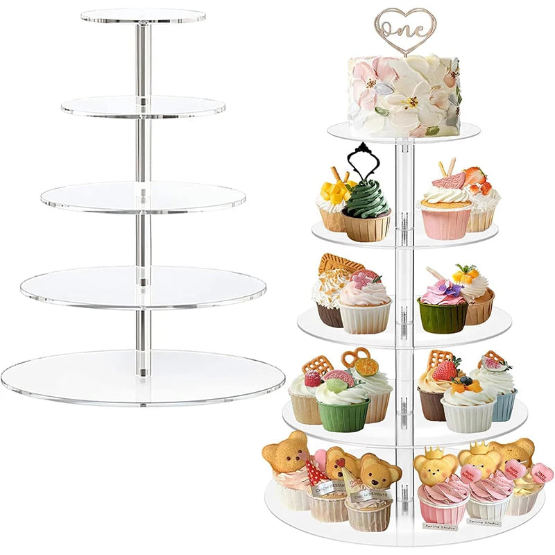 Présentoir Cupcakes Rond 3 à 5 Niveaux