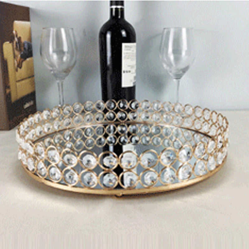 Plateau Verre Perles Mariage Gâteau