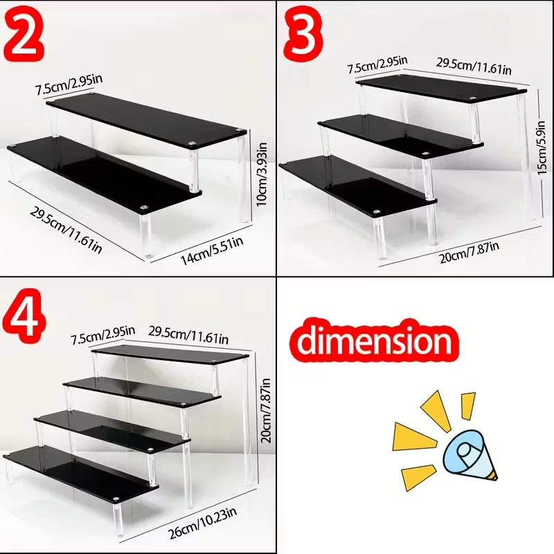 Présentoir Multi-Niveaux Acrylique Noir