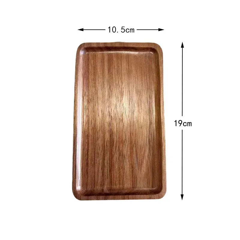 Bandeja decorativa de madera de acacia estilo Wabi Sabi, bandeja ovalada de madera natural para decoración de mesa, organizador pequeño
