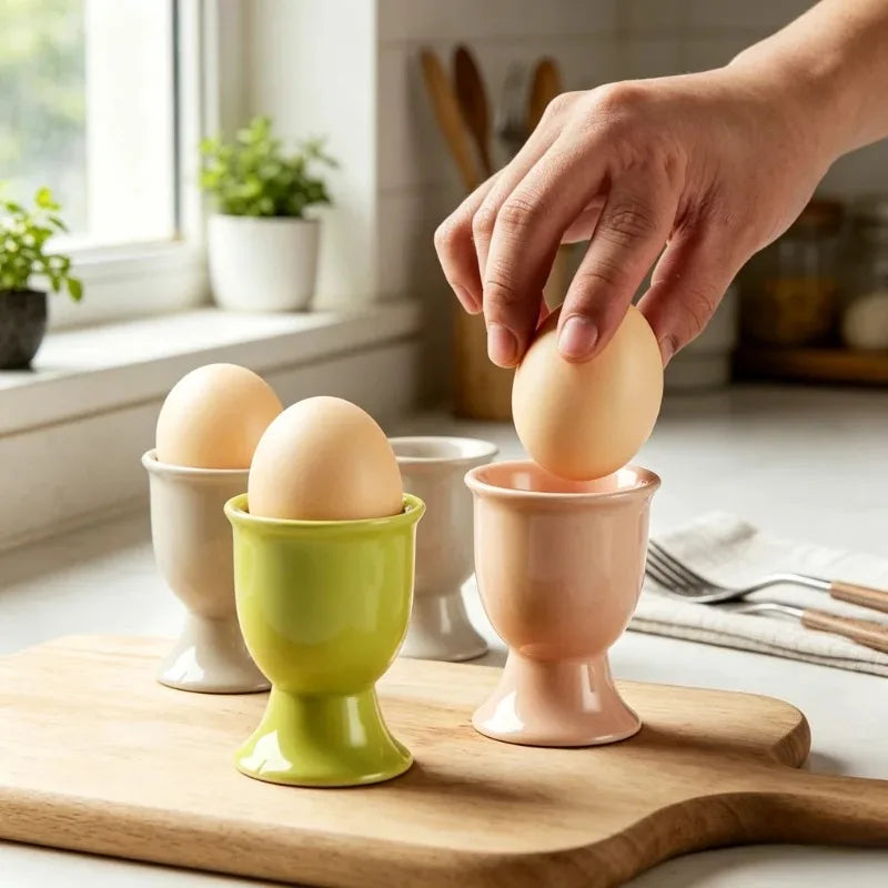 Coquetier Céramique sur Pied Petit-Déjeuner Buffet