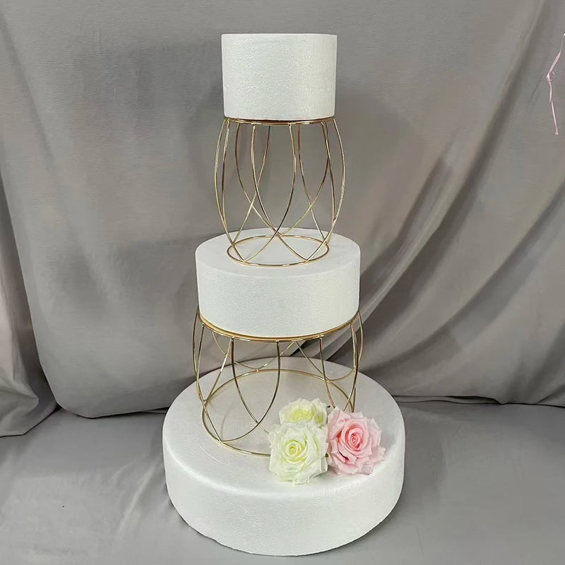Présentoir Gâteau Métal Doré Mariage Élégant – déco mariage et fête d'anniversaire