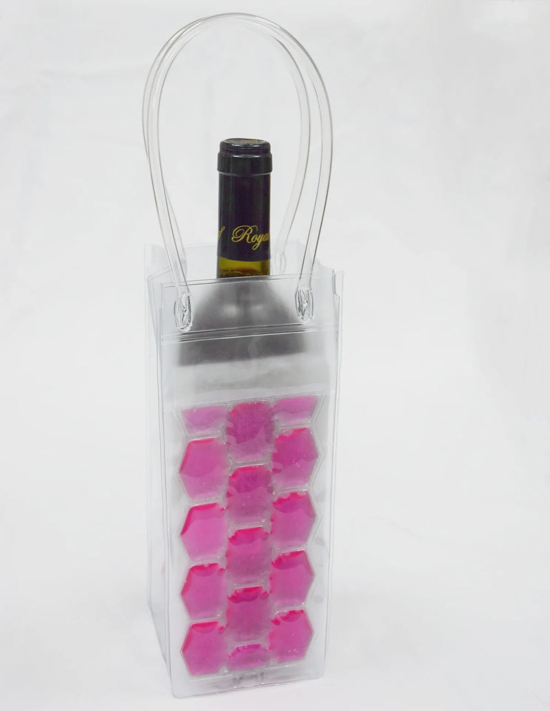 Bolsa enfriadora de gel transparente para vino, enfriador de botellas para vino tinto, blanco, champán o espumoso