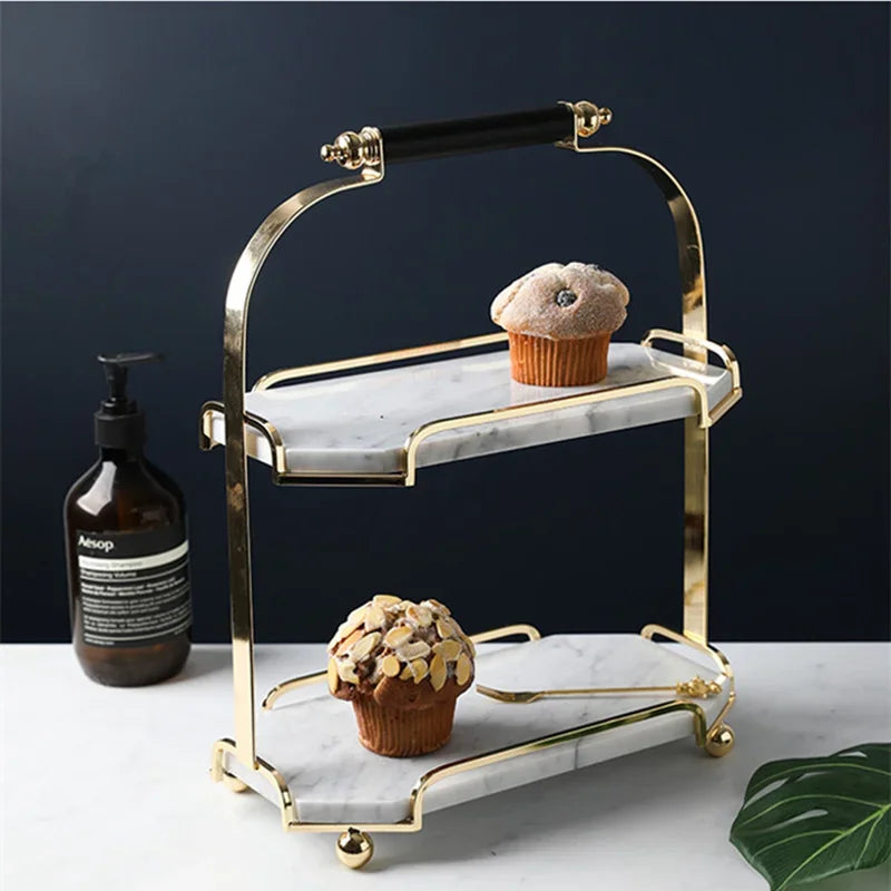 Présentoir Gâteau Marbre Nordique
