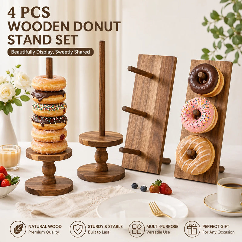 Présentoir Donuts Bois Acacia Mariage