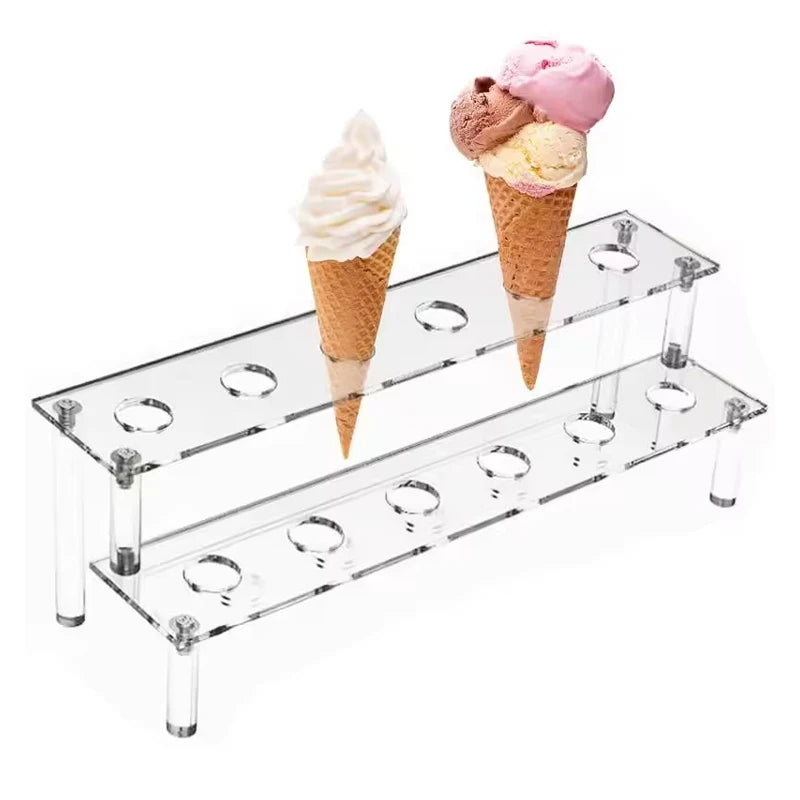 Présentoir Trapézoïdal Acrylique Desserts Glace