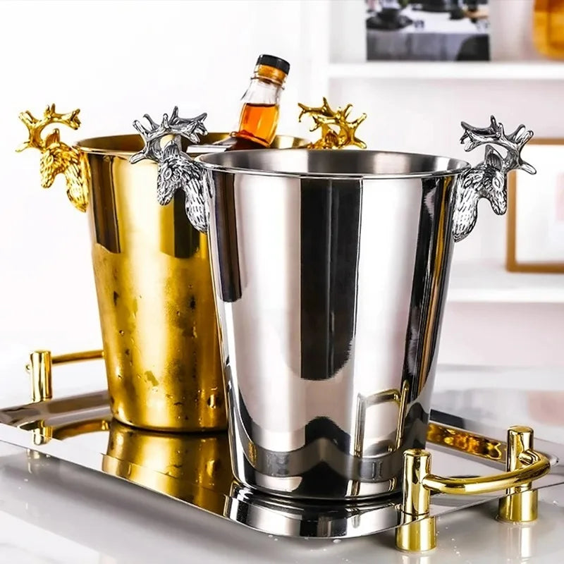 Seau Champagne Rétro Tête de Cerf
