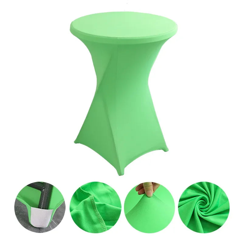 Mantel elástico para decoración de bodas, funda para mesa de cóctel, licra elástica, mesa alta, hotel, fiesta de cumpleaños, varios colores