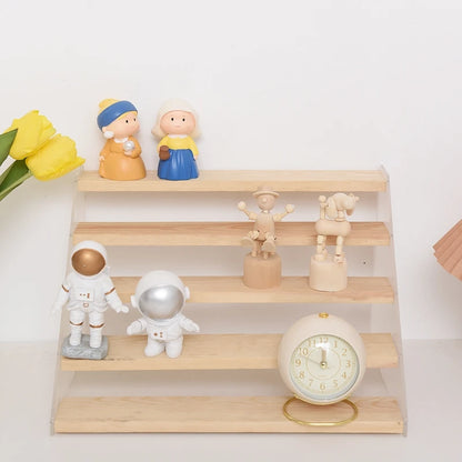 Présentoir Étagé Bois Acrylique Buffet Multi-Niveaux