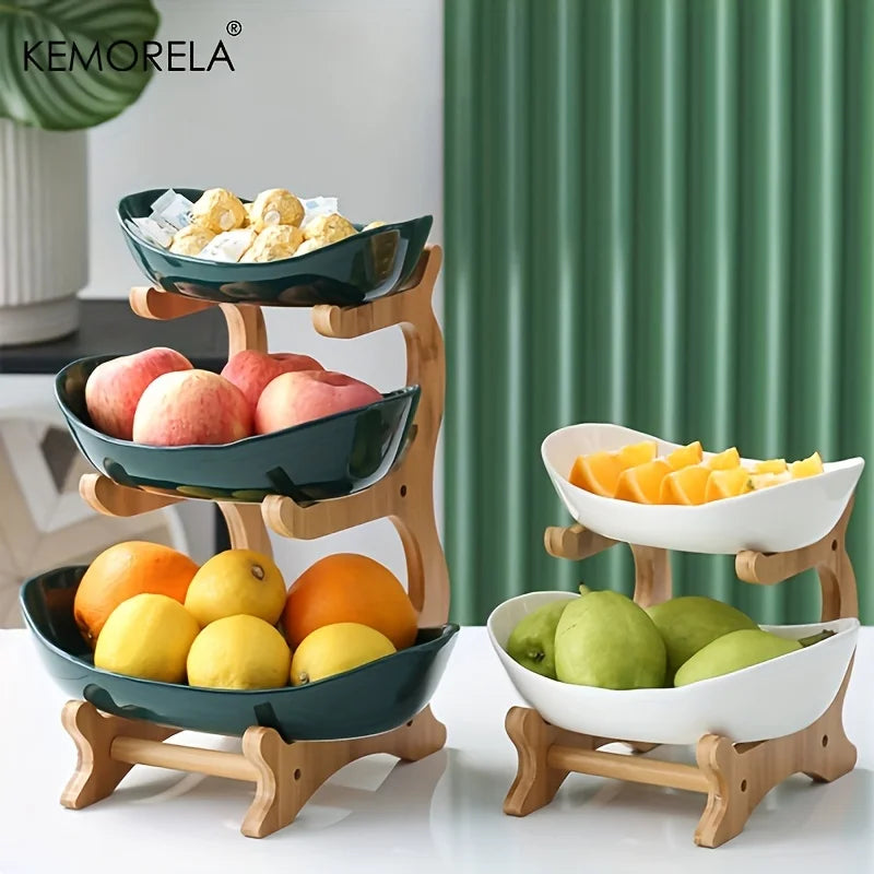 Frutero de 2/3 niveles para el hogar, sala de estar, plato de plástico para snacks, cesta creativa y moderna para frutos secos, plato para dulces, soporte para pasteles, ensaladera