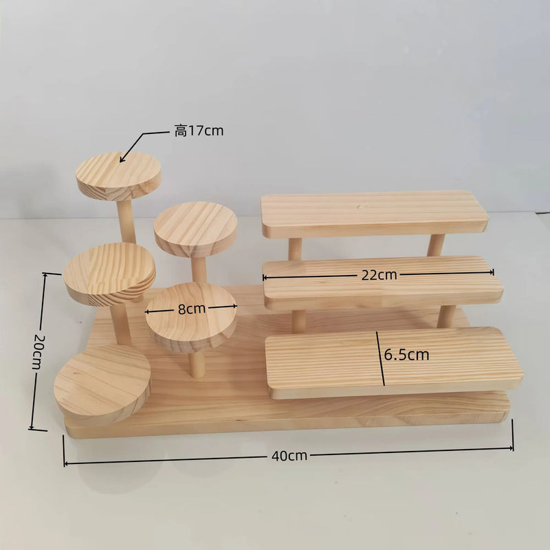 Présentoir Bois Multi-Niveaux Pâtisserie
