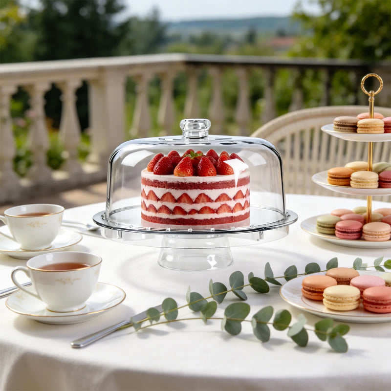 Présentoir Gâteau avec Cloche Transparente