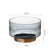Coupe Fruits Bois Acacia Verre