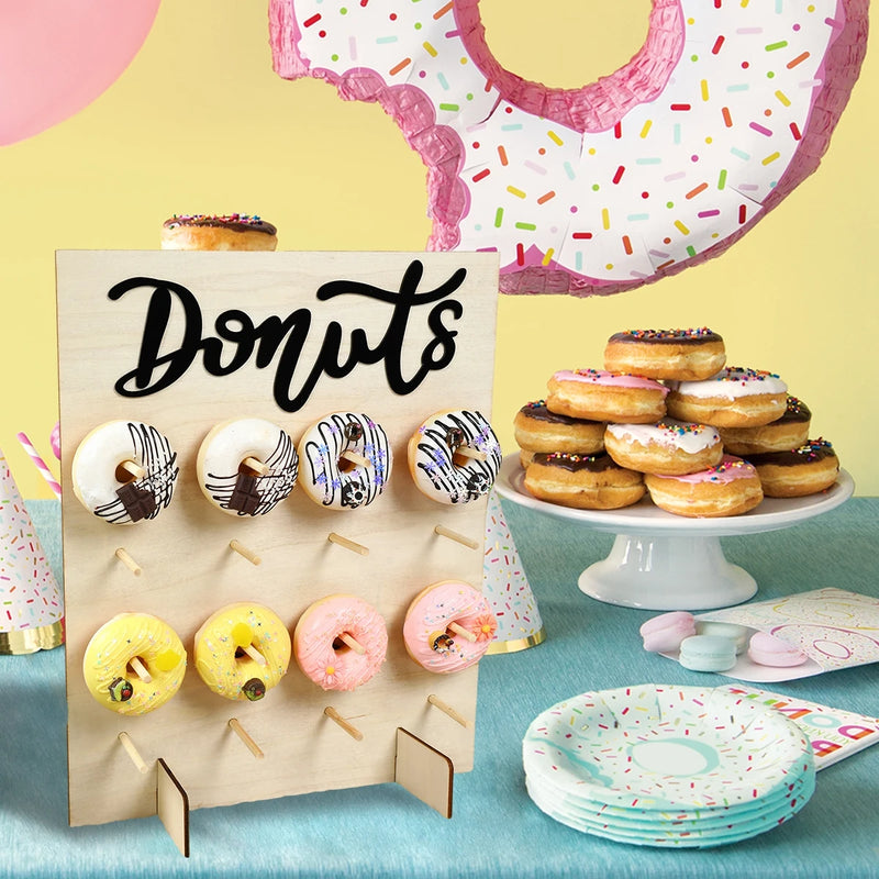 Présentoir Donuts Mural Bois Mariage